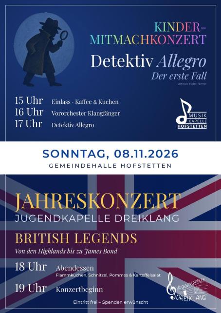 Kindermitmachkonzert & Jahreskonzert der Jugendkapelle Dreiklang